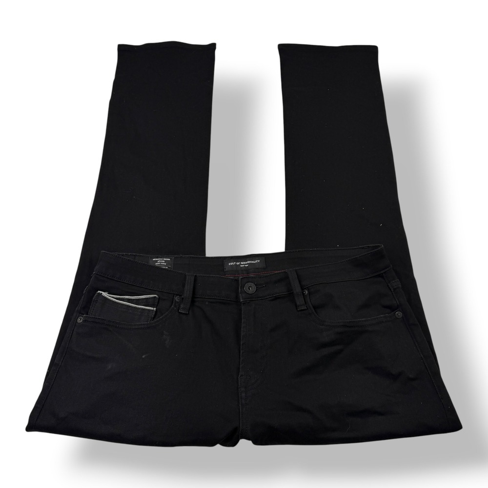 Cult of Individuality Rebel Straight Black Jeans Men 36x34 67B0-R12Z Handcrafted